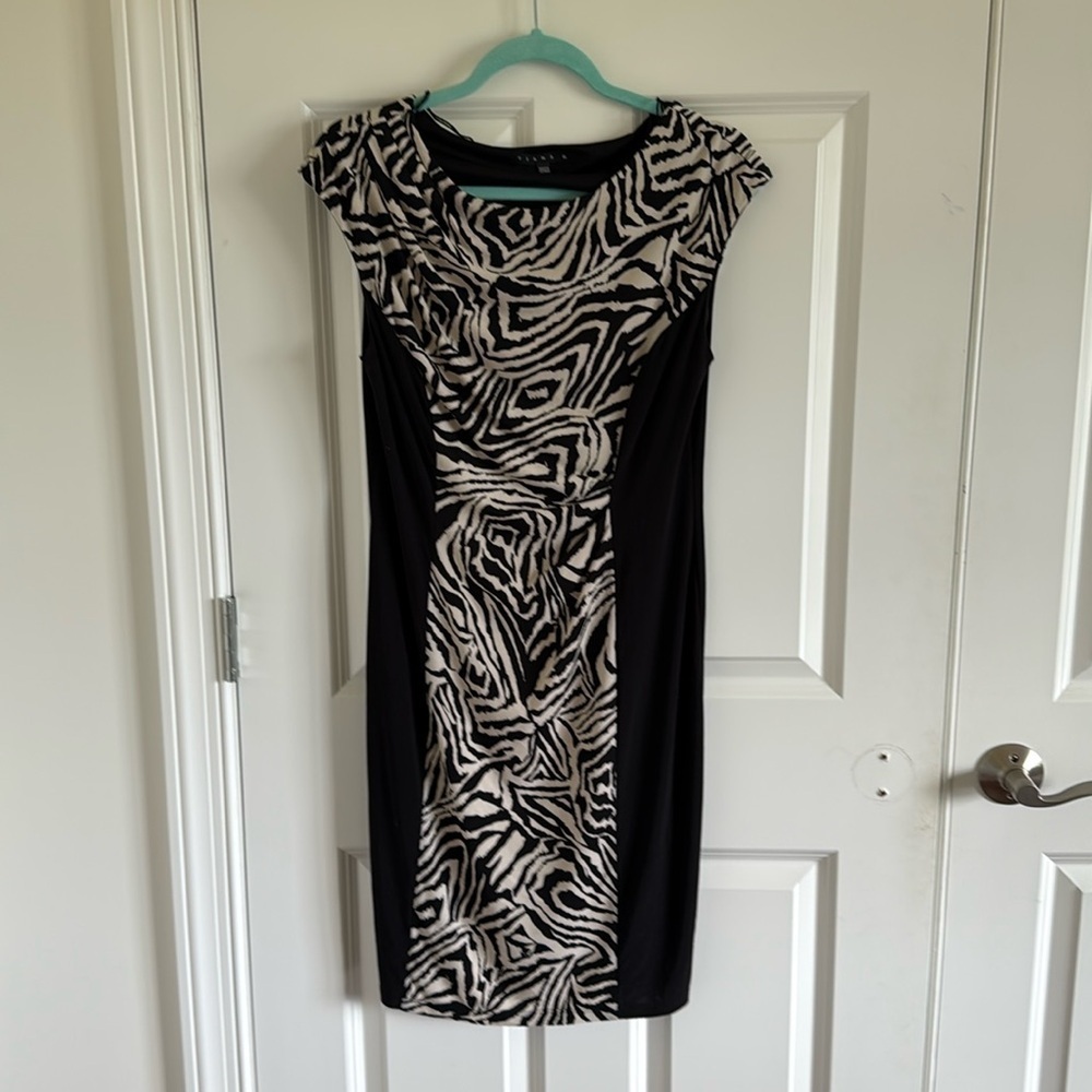 Tiana B. Zebra Print Mini Dress Bold Size Medium